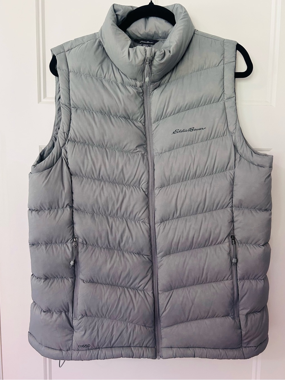 Eddie Bauer EB650 650 Fill Down Puffer Vest Gray XL Lightweight Warm Outdoor